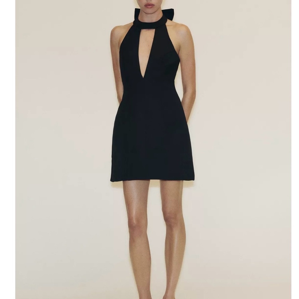 Zara Black Halter Mini Dress